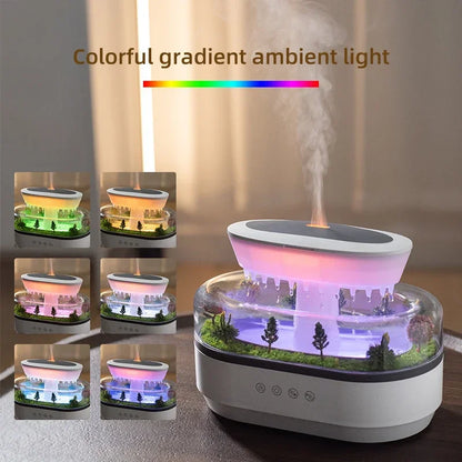 Raindrop Aroma Humidifier with White Noise & Colorful LED Light