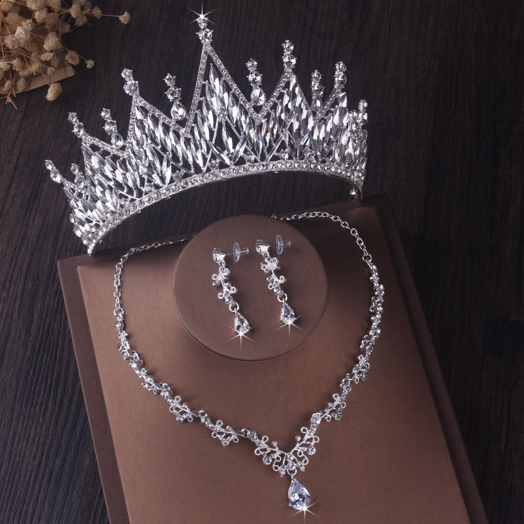 Silver Colour Crystal Bridal Jewelry Sets