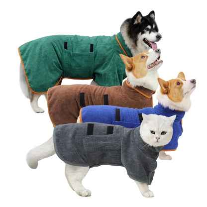 Quick-Dry Absorbent Dog Bathrobe