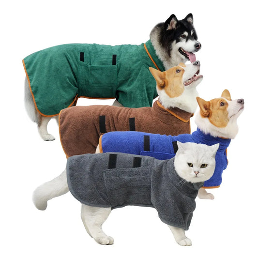 Quick-Dry Absorbent Dog Bathrobe