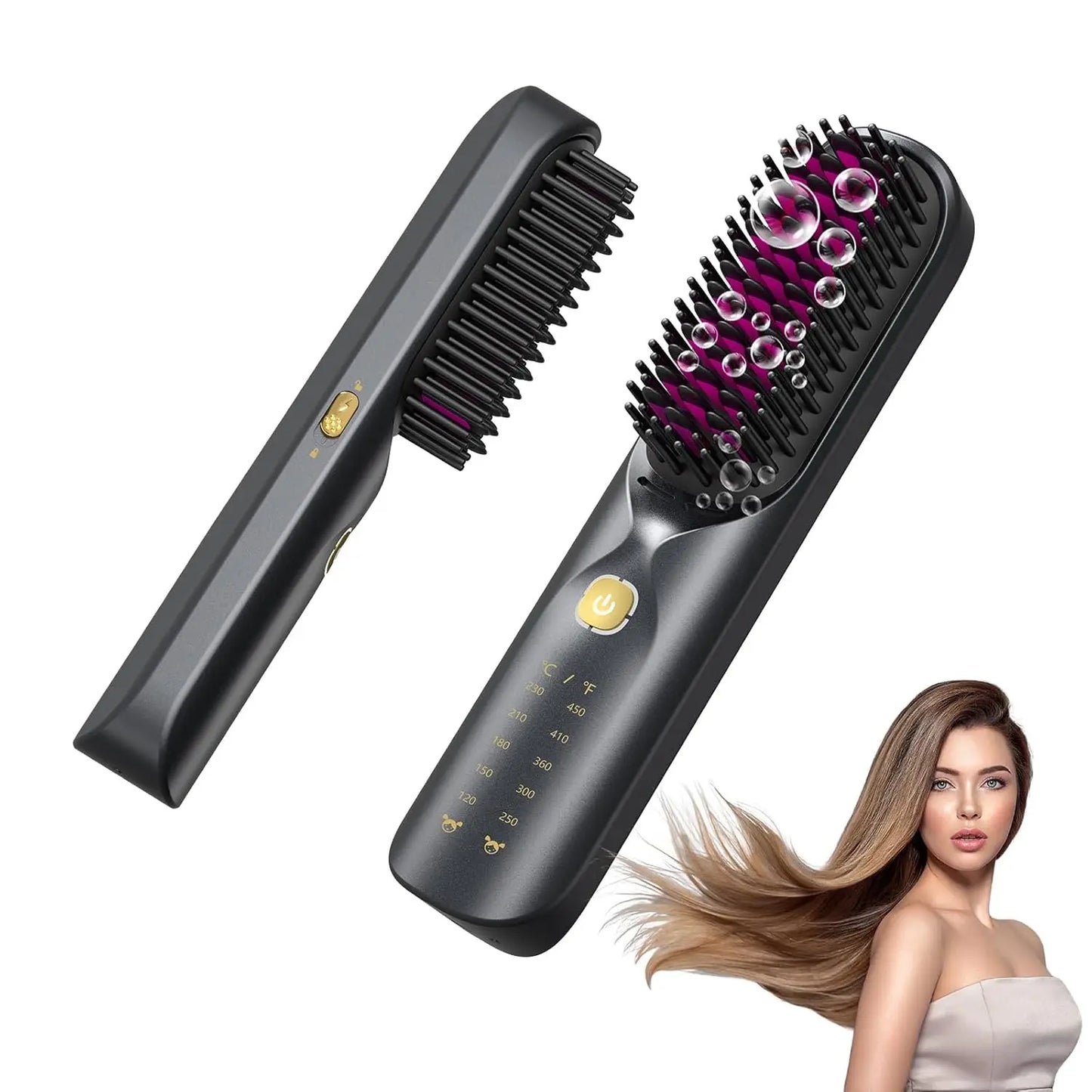 Cordless Hair Straightener Brush 10000mAh