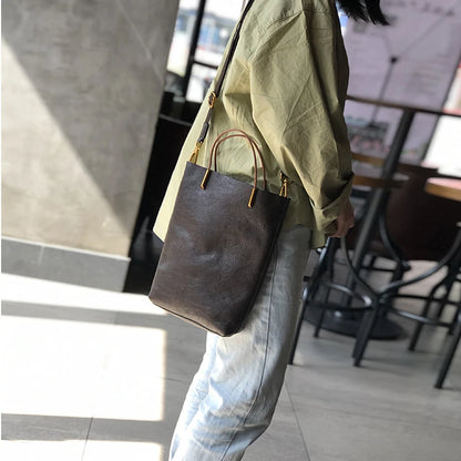 Johnature Genuine Cowhide Leather Shoulder Bag