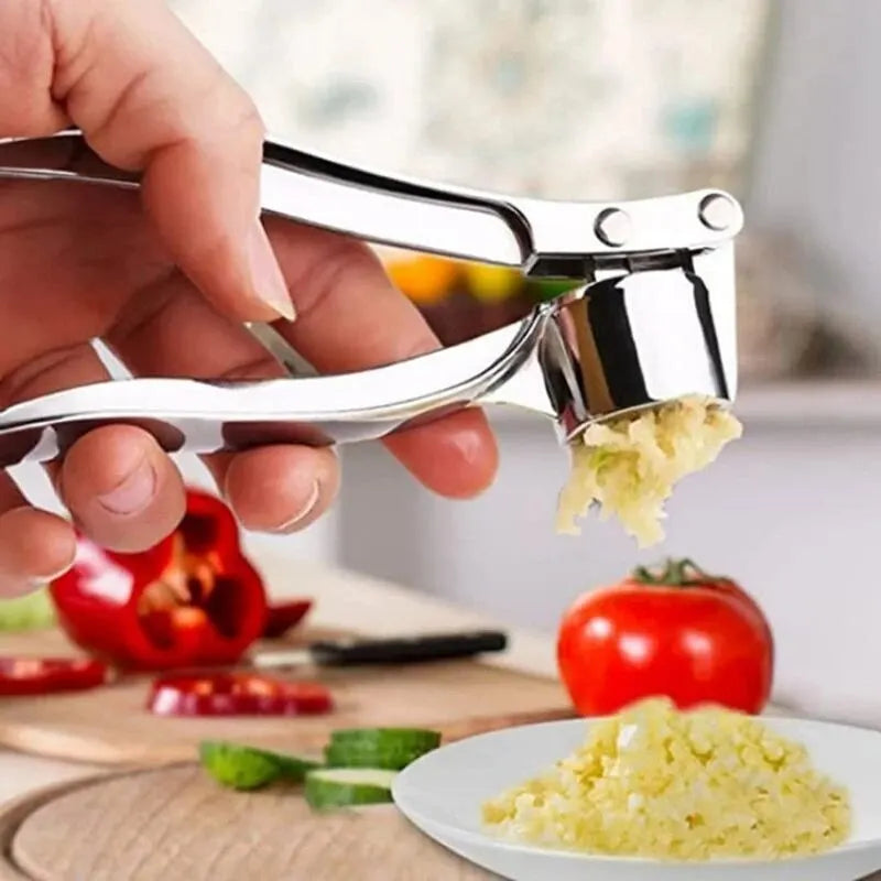 Heavy-Duty Zinc Alloy Garlic Press