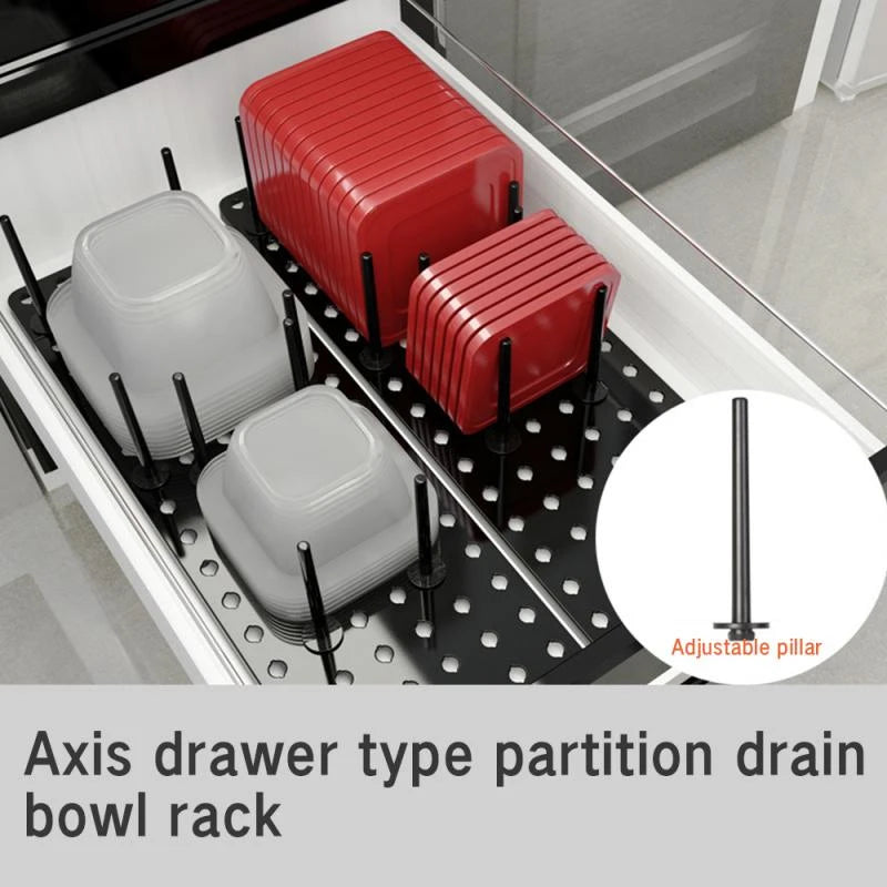 Adjustable Drawer Dish Drying Rack