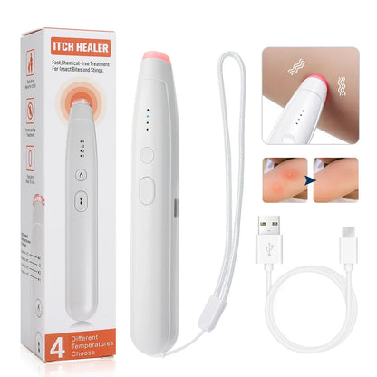 Rechargeable Portable Mosquito Insect Bite Relieve Itching Pen Chemical-Free Anti-Itch Natural Bug Bite Itch Pen for Child Adult