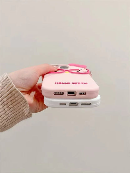 3D Cartoon Cat Silicone Phone Case for iPhone