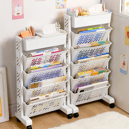 Movable Rotating Bookshelf Organizer