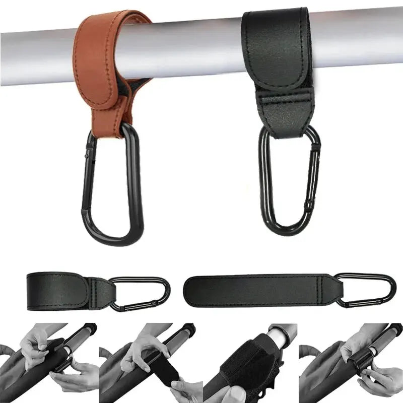 Leather Stroller Hook Set