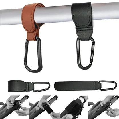 Leather Stroller Hook Set