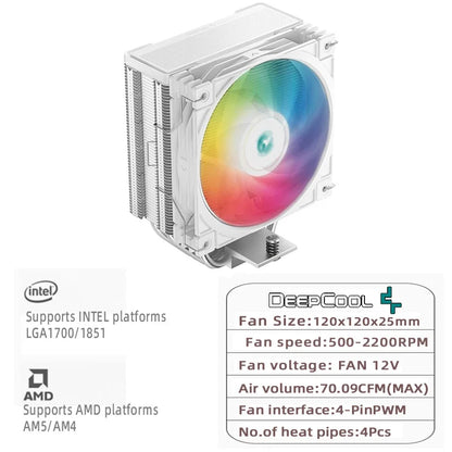 DEEPCOOL AG400 ARGB 4-Heatpipe CPU Air Cooler