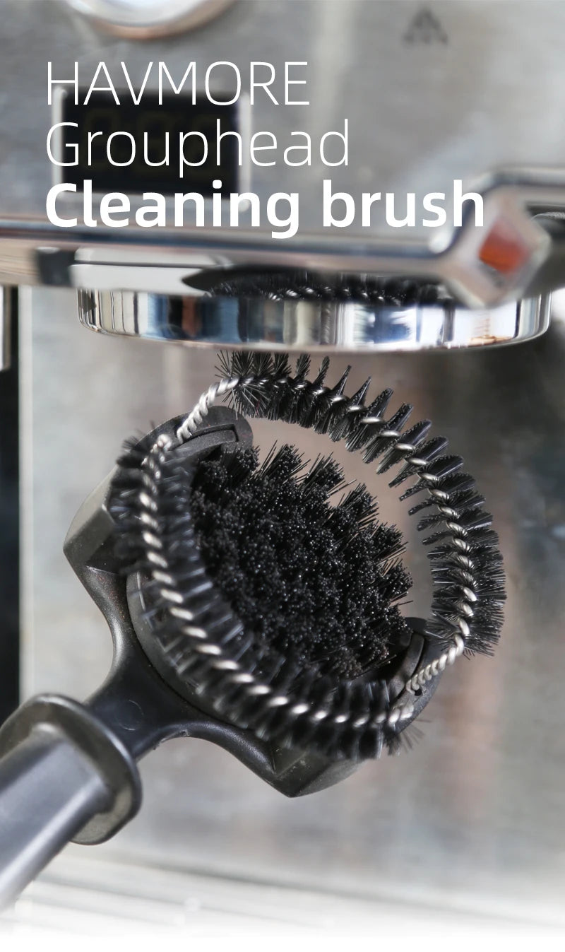 Espresso Machine Group Head Cleaning Brush with Removable Cleaning Head