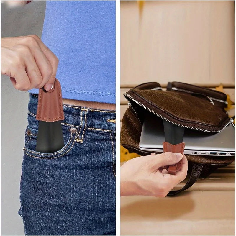 Stainless Steel Shoehorn with Leather Handle