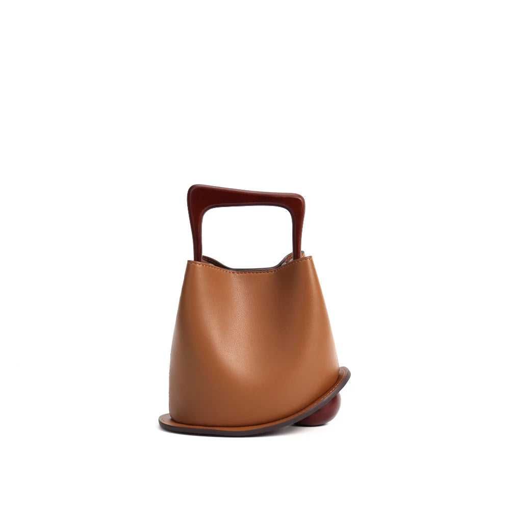 Jimmy Maple Genuine Cow Leather Bucket Handbag