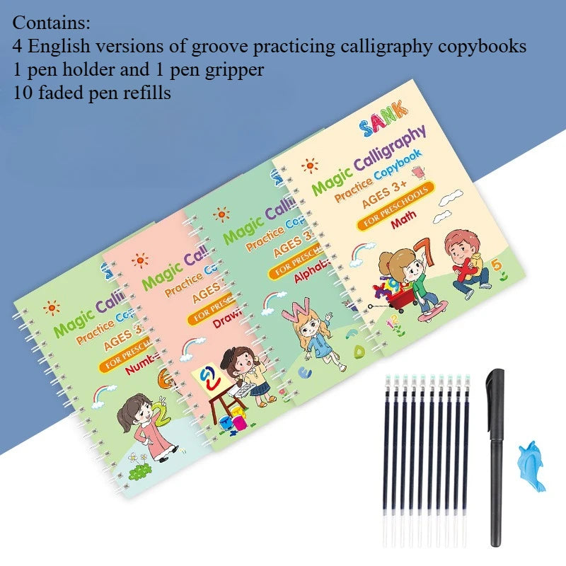 Kids Reusable Magic Practice Copybook with Disappearing Pen