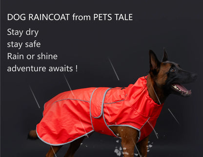 Waterproof Dog Raincoat with Reflective Strips & Adjustable Hood