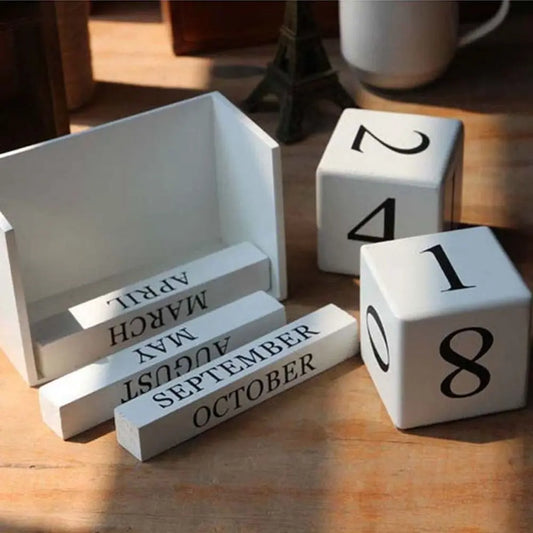 MDF Wooden Perpetual Calendar Block
