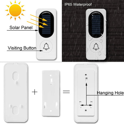 Solar Powered Wireless Doorbell Kit