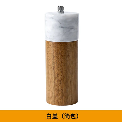Marble & Acacia Wood Pepper Grinder