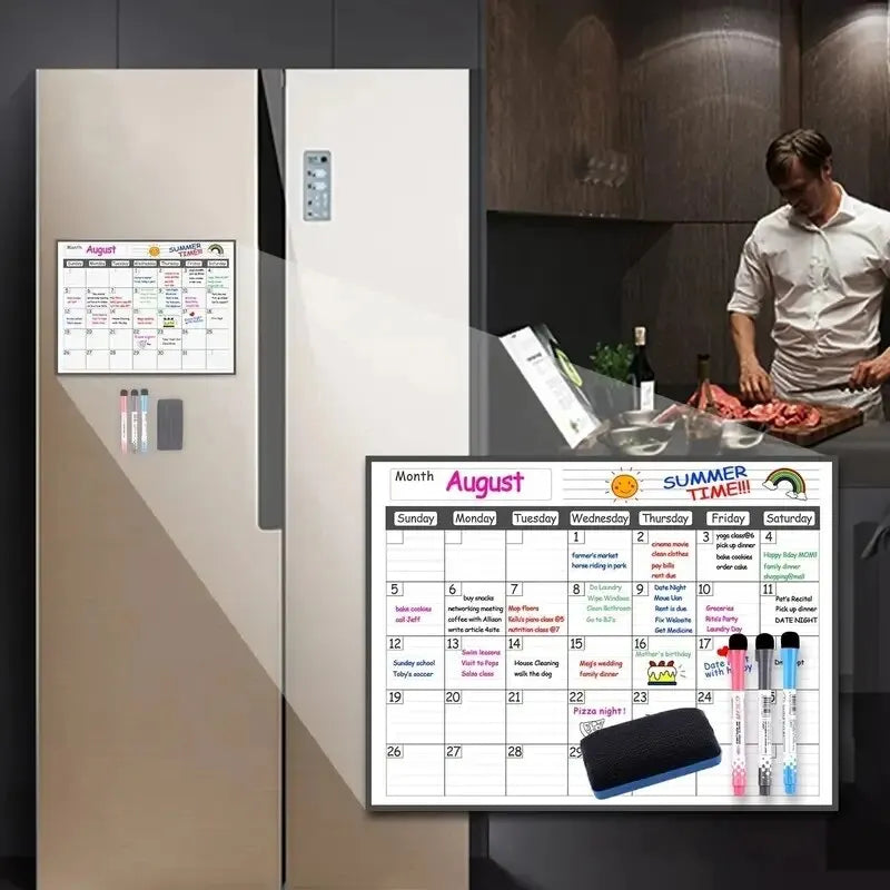 Magnetic Refrigerator Monthly Dry Erase Calendar Planner