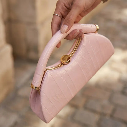 Half Moon PU Leather Evening Clutch Bag