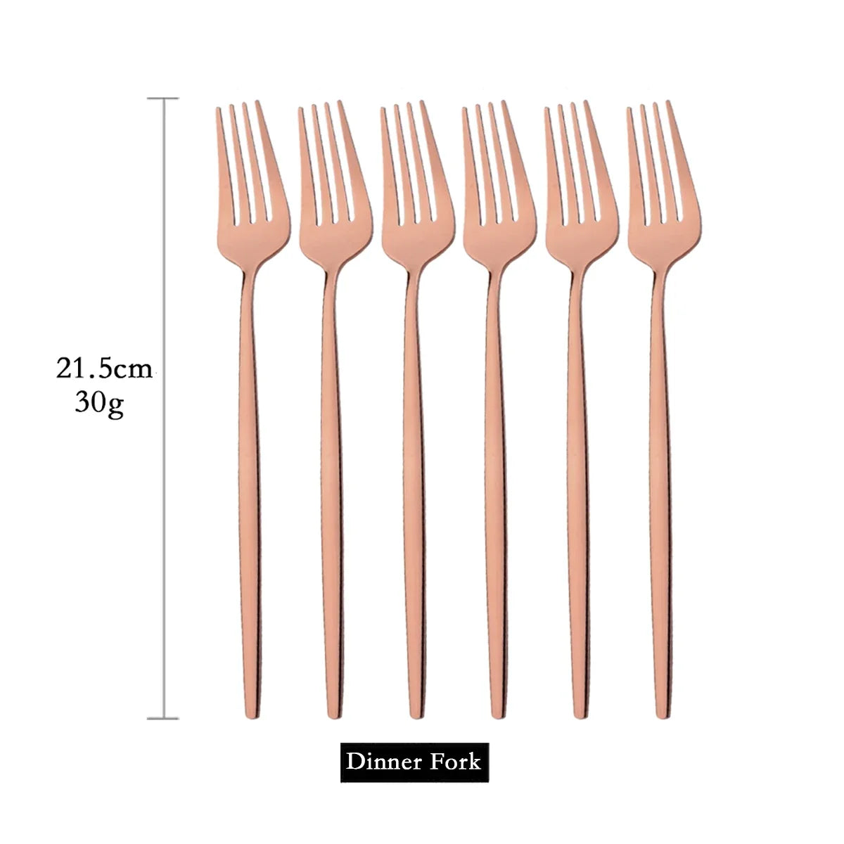 PINKTEN 6-Piece Gold Stainless Steel Dinner Fork Set