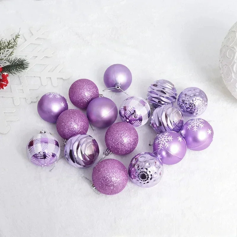 16-Piece Glass Christmas Bauble Set