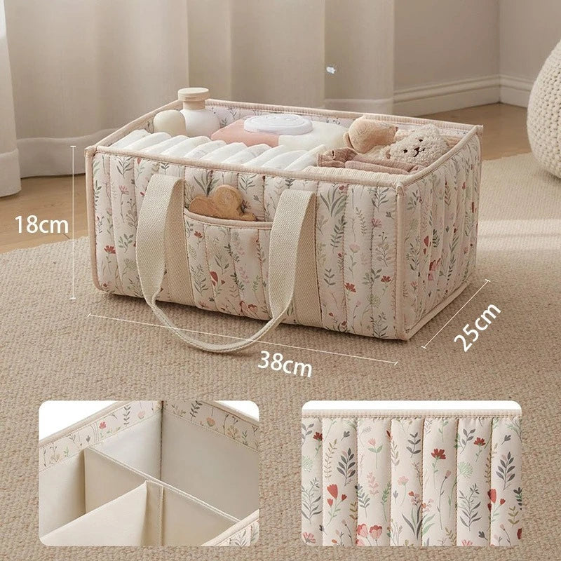 Floral Baby Diaper Tote Bag