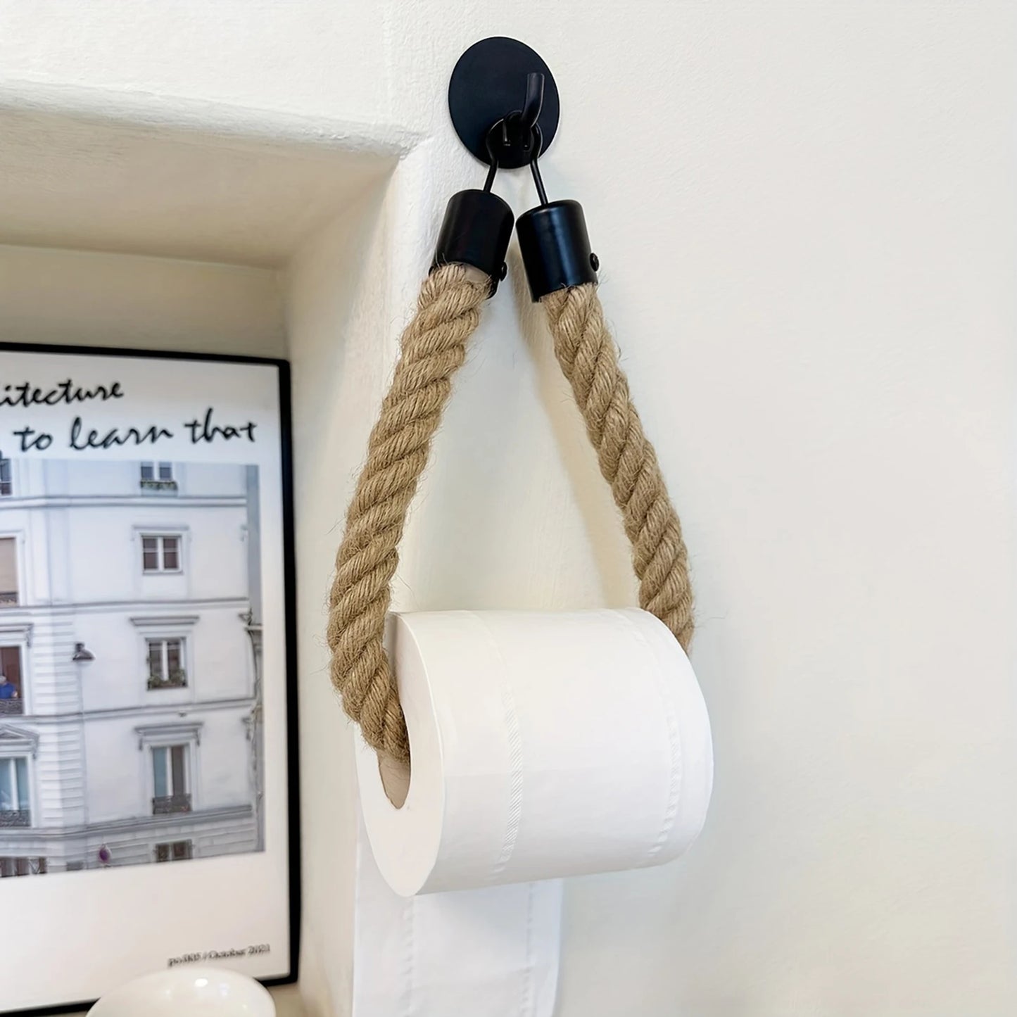 Retro Rope Paper Towel & Toilet Roll Holder