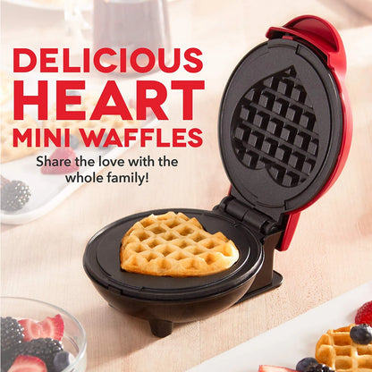 Compact Electric Heart-Shaped Waffle Maker