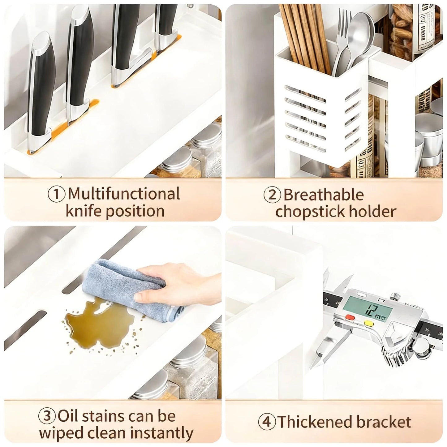 Wall-Mounted Kitchen Storage Shelf