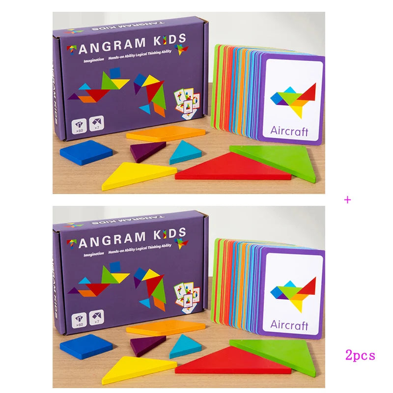Wooden Tangram Puzzle Game for Kids