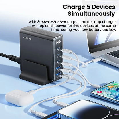 140W GaN Desktop USB Charger 5-Port