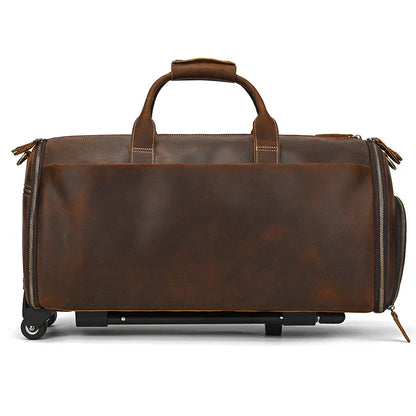 Crazy Horse Leather Travel Bag for Suits