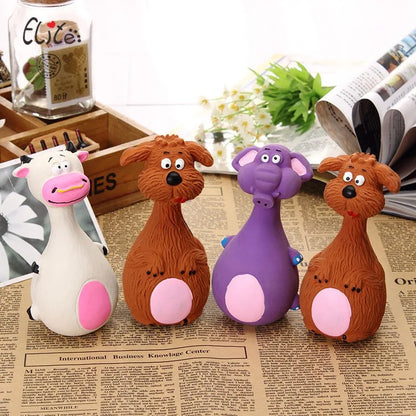 Cartoon Squeaky Rubber Dog Toy