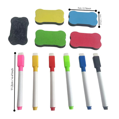 6-Pack Wipeable Dry Erase Sleeve Set for Classroom, Office & Home Learning