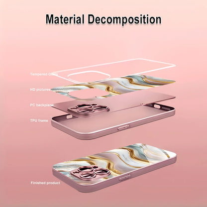 iPhone Case Wave Tempered Glass Red