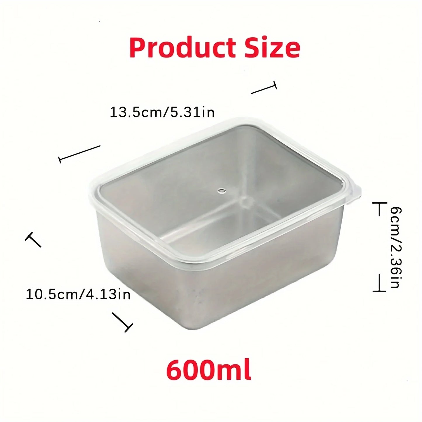 6-Piece Stainless Steel Food Storage Container Set