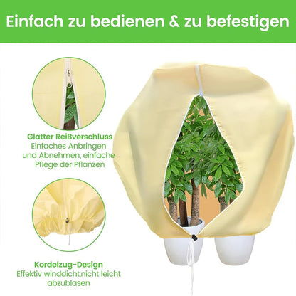 Breathable Winter Plant Protection Cover with Zipper & Drawstring