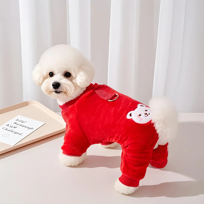 Soft Flannel Dog Jumpsuit