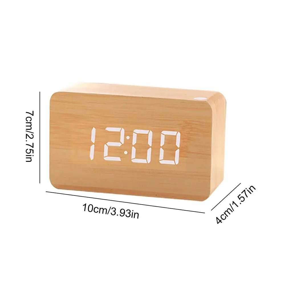 Wooden Digital LED Alarm Clock