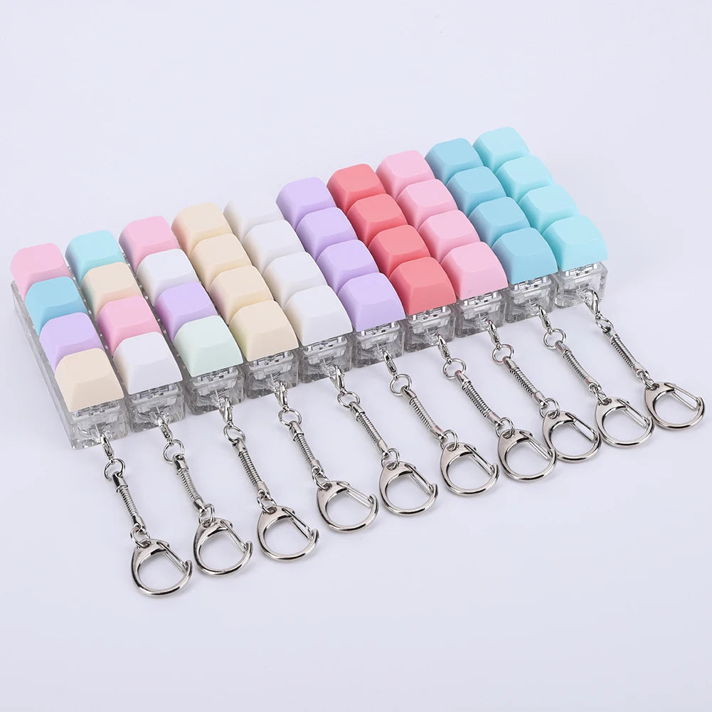 4-Key Keyboard Fidget Keychain with LED Light
