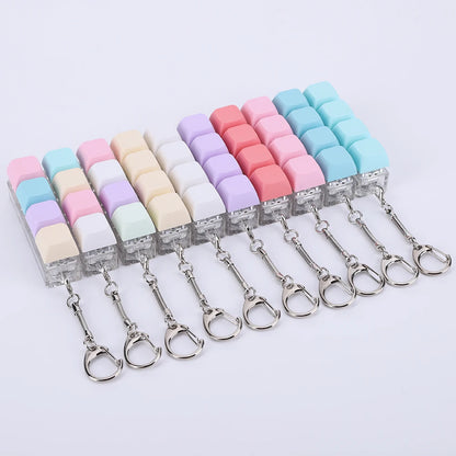 4-Key Keyboard Fidget Keychain with LED Light