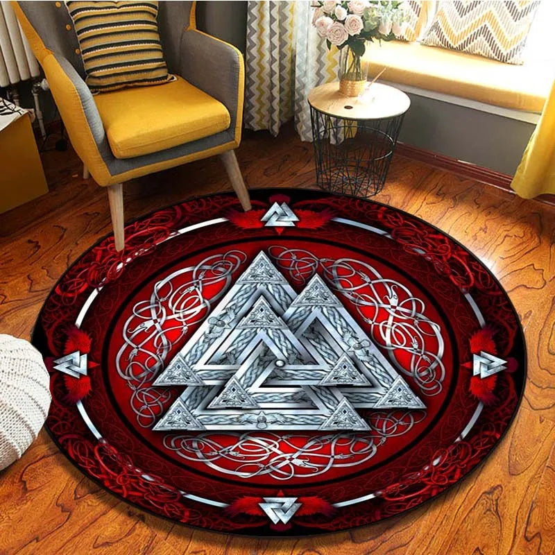 Viking Pattern Circular Non-Slip Foor Mat