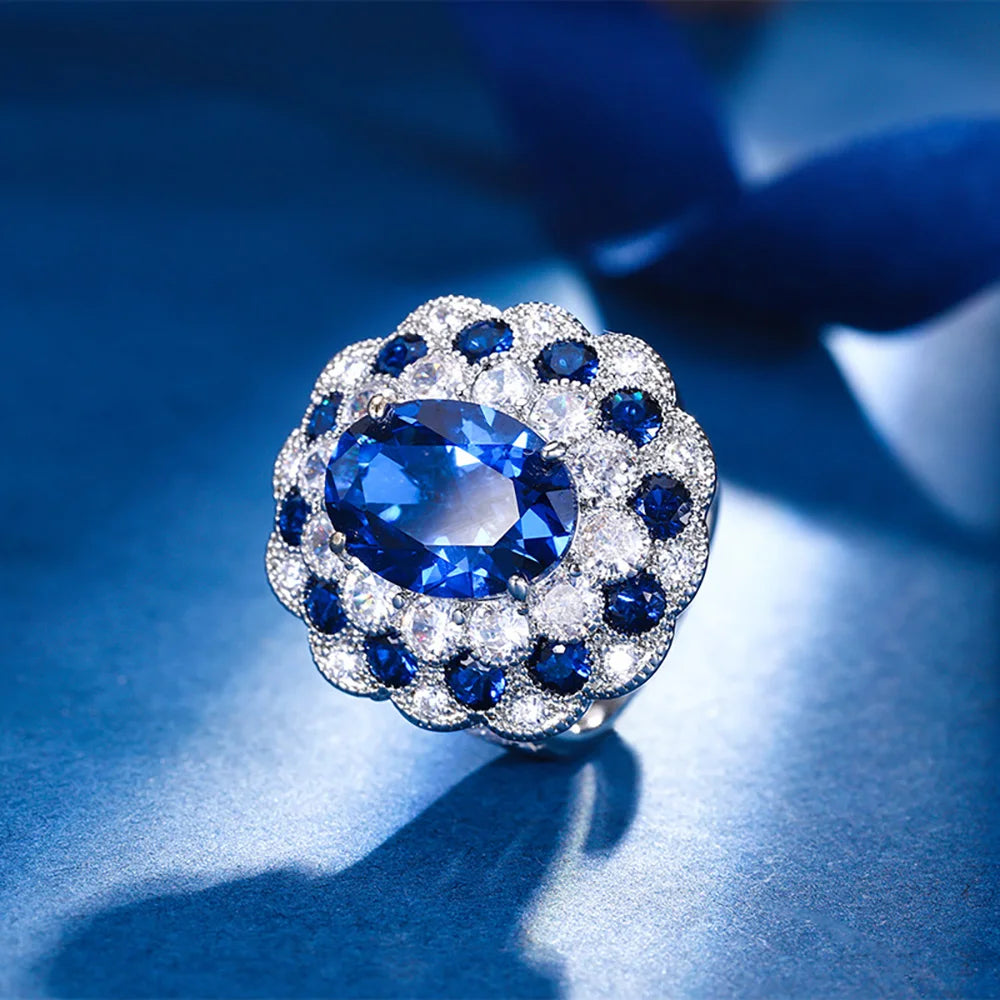 Sapphire-Style Gemstone Jewelry Set