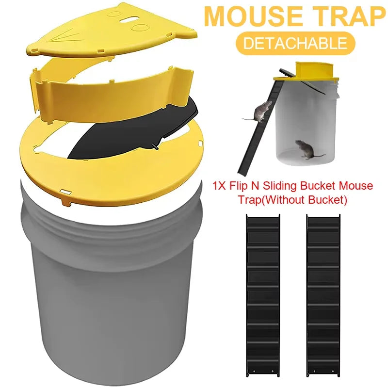 Automatic Reset Bucket Mouse Trap Lid