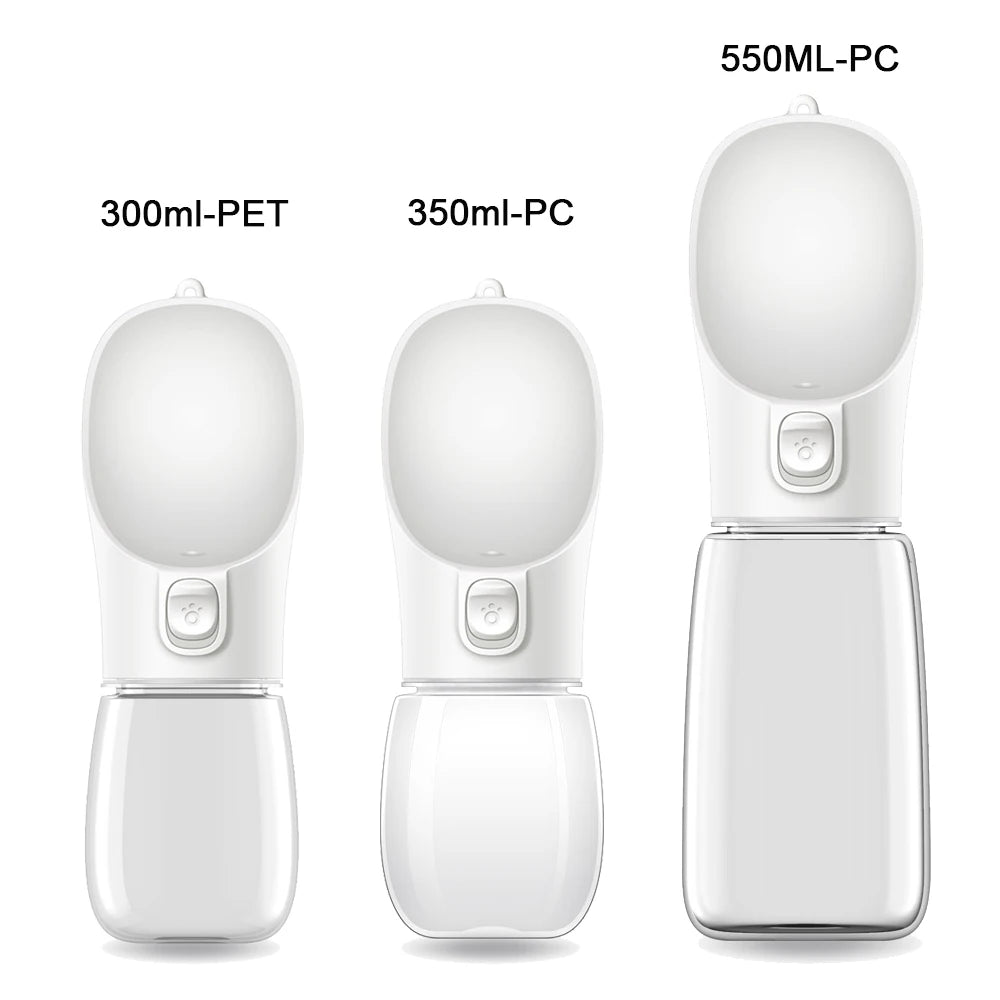 Leak-Proof Pet Water Bottle with Built-In Bowl