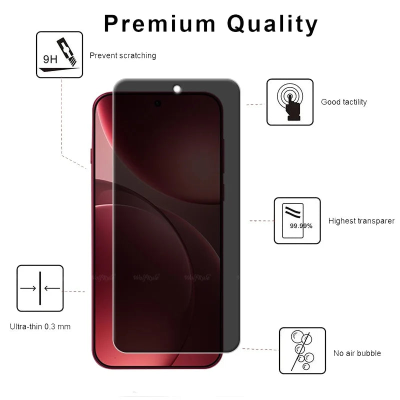 Anti-Spy 9H Tempered Glass & Camera Lens Protector for OPPO Find X9 Series