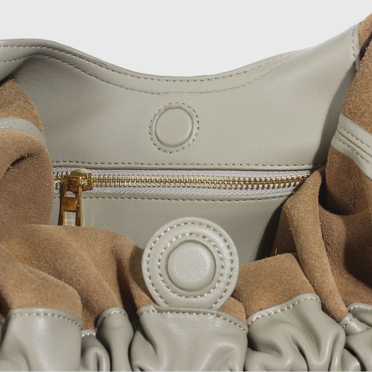 Genuine Leather Cloud Bucket Shoulder Bag