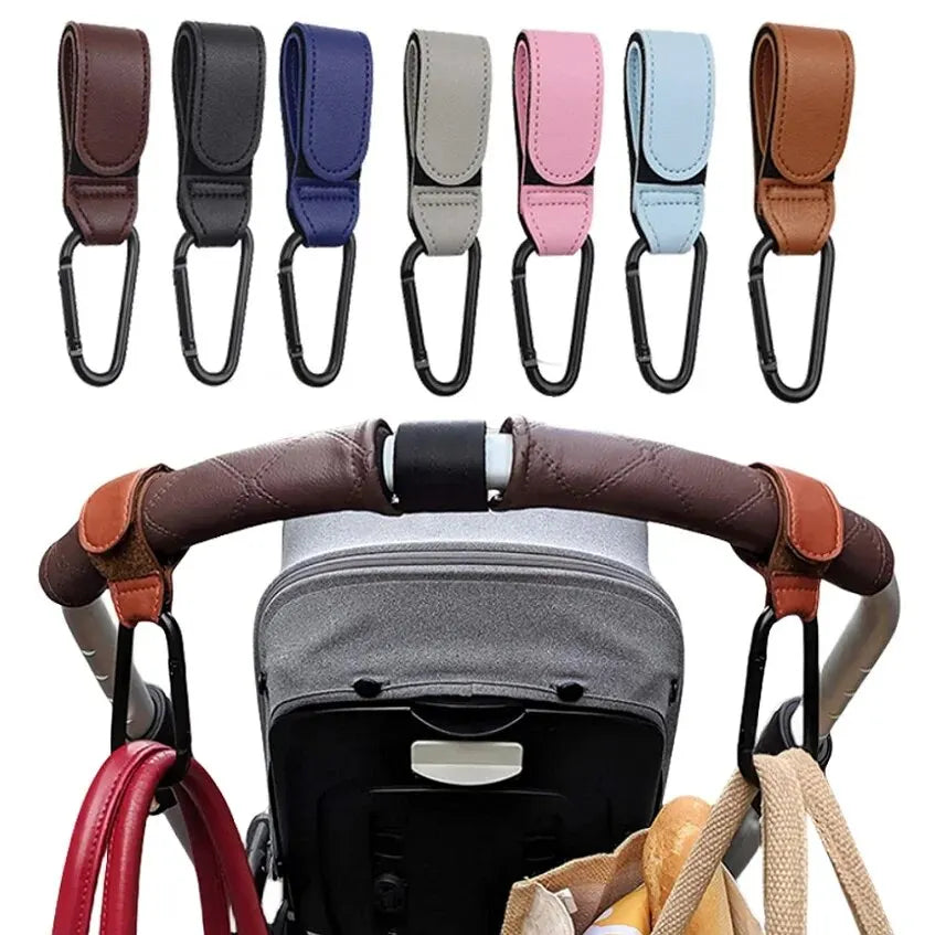 Leather Stroller Hook Set