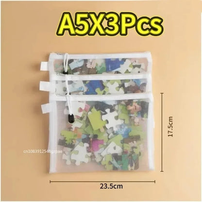 Transparent Mesh Document & Puzzle Storage Bags